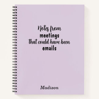 Funny Custom Notebook for Office Meeting Notes