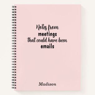 Funny Custom Notebook for Office Meeting Notes