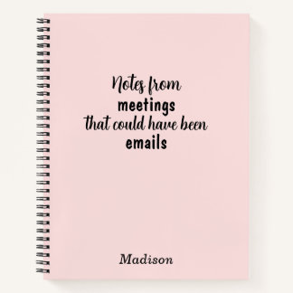 Funny Custom Notebook for Office Meeting Notes