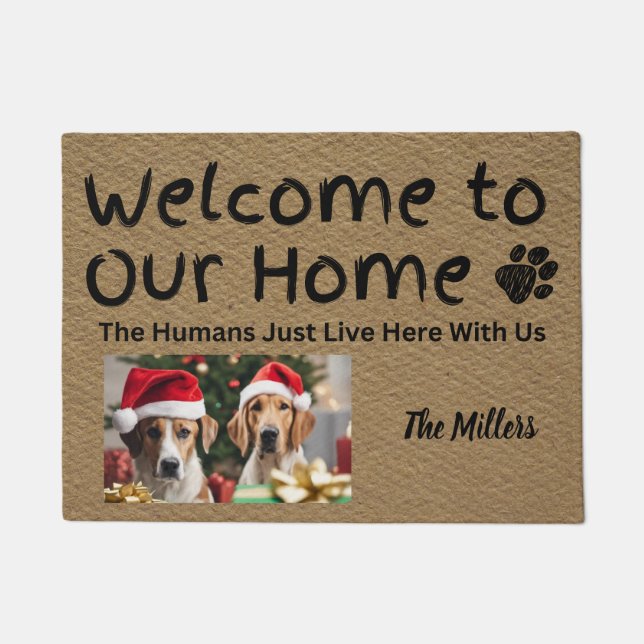 Funny Custom Personalized Door Mat dog lover gift (Front)