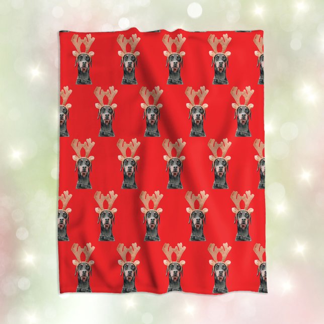 Funny Custom Pet Face Photo Christmas Fleece Blanket (Funny Christmas Custom Pet Face Photo Fleece Blanket
)