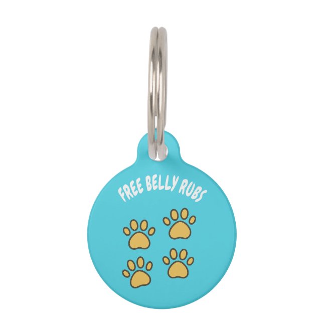 Funny Custom Pet ID Tag – “Free Belly Rubs” (Front)