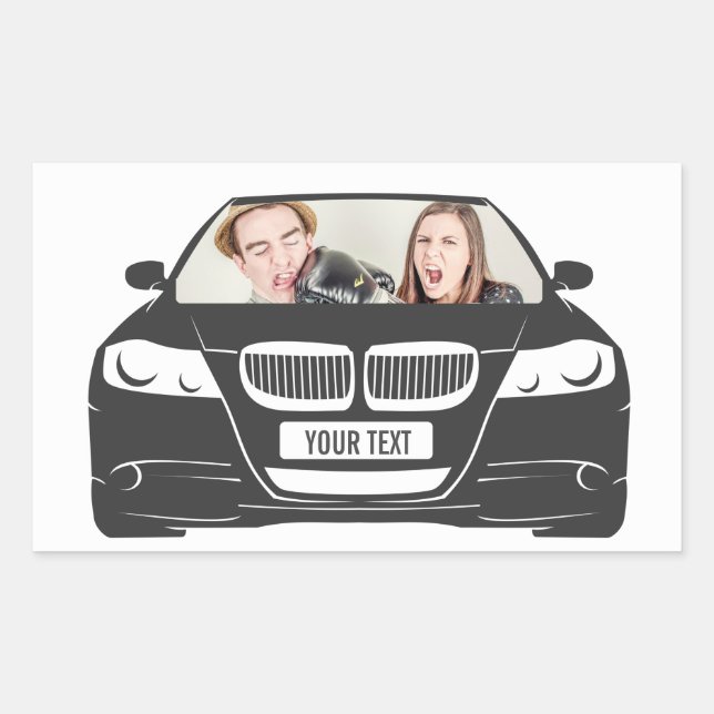Funny Custom Photo Car Frame Rectangular Sticker (Front)