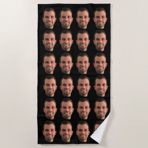 Funny Custom Photo Face Beach Towel Personalised 