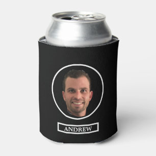 Funny Custom Photo Groomsman Gift Black and White Can Cooler