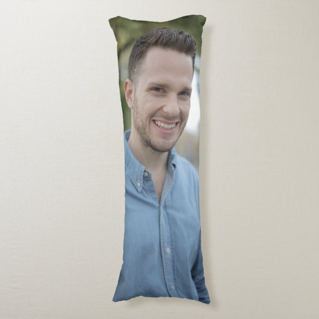 Funny Custom Photo Husband Wife Boy or Girl Friend Body Cushion (Front Vertical)