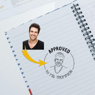 Funny Custom Photo Teacher Classroom Approved Rubber Stamp