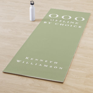 Funny Custom Sage Green White OOO Minimalist Men Yoga Mat