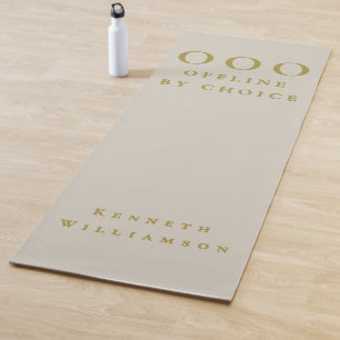 Funny Custom Sand Beige Gold OOO Minimalist Men Yoga Mat