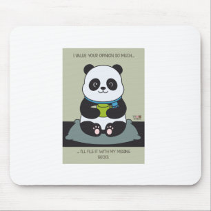 Funny Custom Sarcastic Panda Opinion Coworker Gift Mouse Pad
