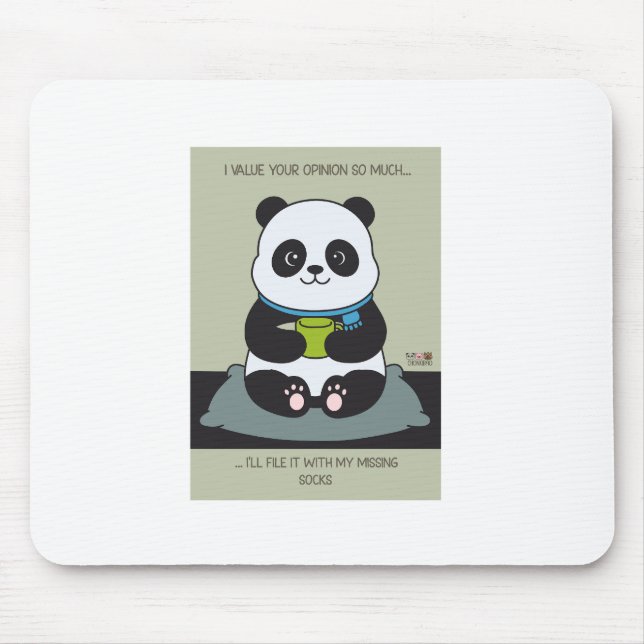 Funny Custom Sarcastic Panda Opinion Coworker Gift Mouse Pad (Front)