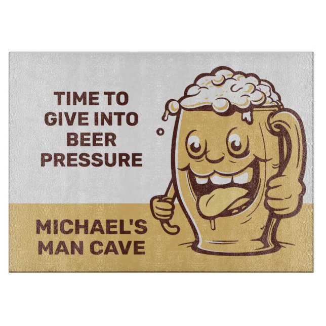 Funny Custom Text Beer Cutting Board (Front)
