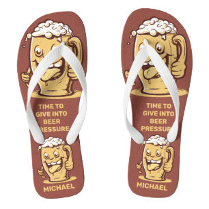 Funny Custom Text Beer Jandals