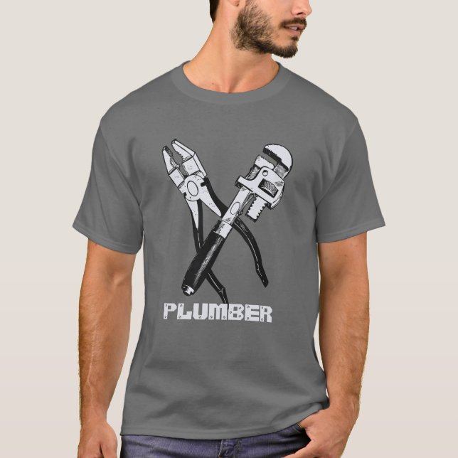 Funny custom text PLUMBER shirts (Front)