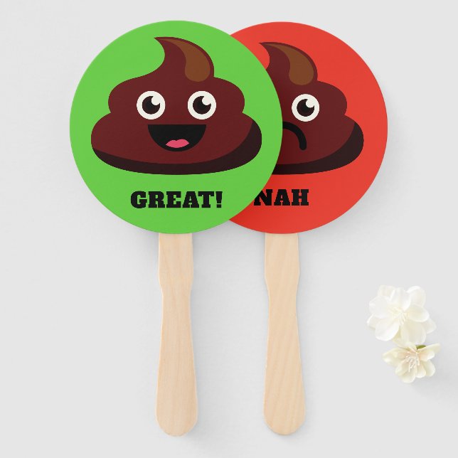 Funny custom text POOP hand fans (Front and Back)