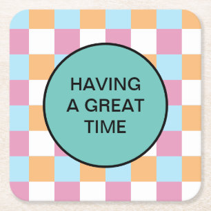 Funny custom text square paper coaster