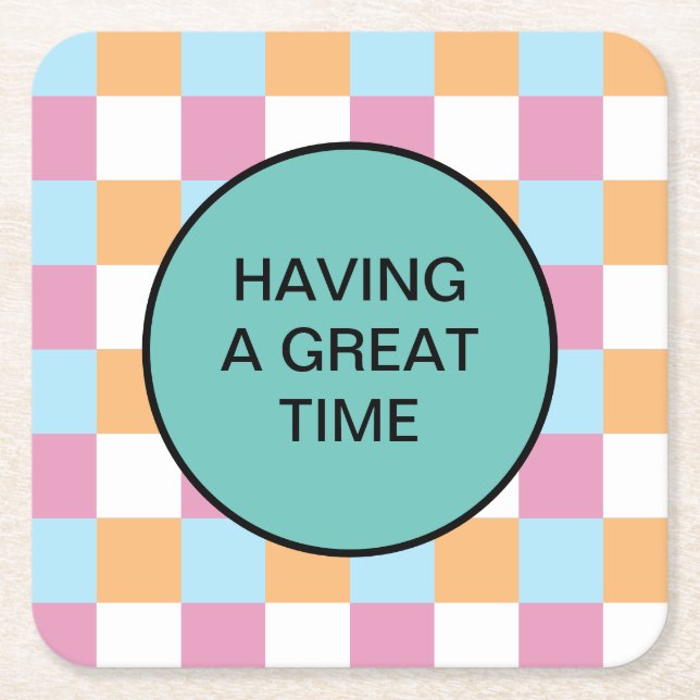 Funny custom text square paper coaster (Front)