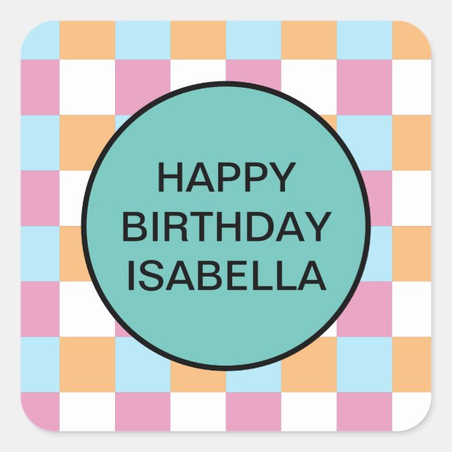 Funny custom text square sticker (Front)