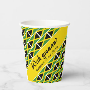 Funny Custom WAH GWAAN Jamaica Flag Paper Cups
