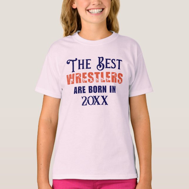 Funny Custom Wrestler Birth Year Birthday  T-Shirt (Front)