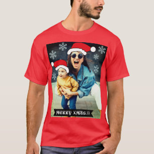 Funny custom Xmas. Santa's hat photo T-Shirt