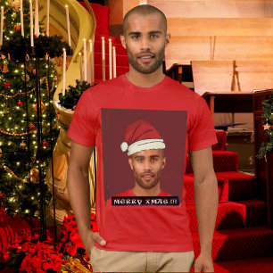 Funny custom Xmas. Santa's hat photo T-Shirt