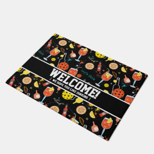Funny customisable Dinks and drinks - pickleball Doormat