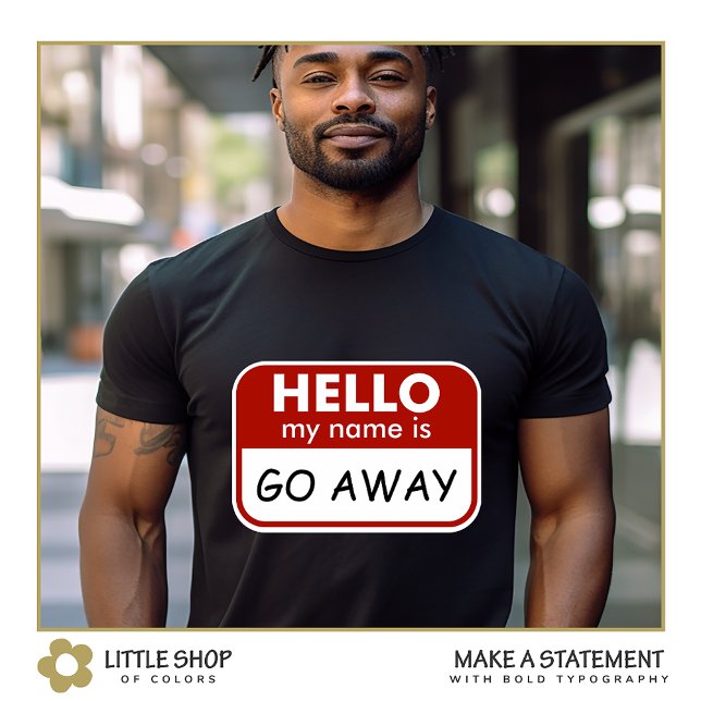 Funny Customisable Name Badge for Introverts T-Shirt (Creator Uploaded)