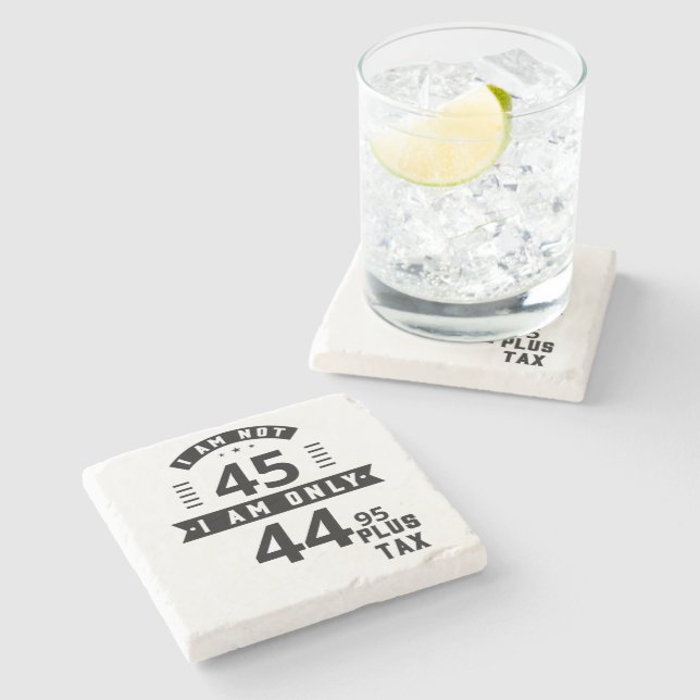 Funny Customisable Plus Tax Stone Coaster (Side)