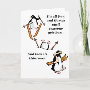 Funny Customisable Skiing Gone Wrong Card