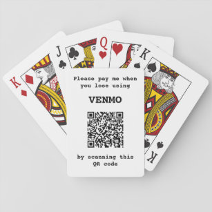 Funny Customisable Three lines text One QR code  Playing Cards