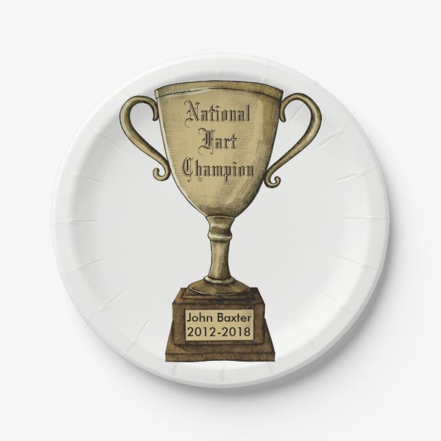 Funny Customised Trophy Award Paper Plate (Front)