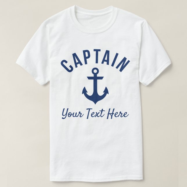 Funny Customizable Boat Captain's Shirt (Design Front)