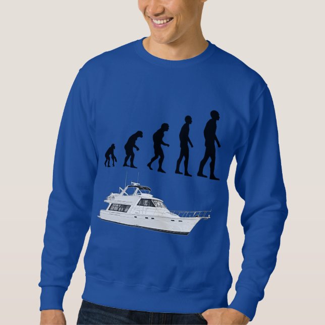 Funny Customizable Evolution & Boating Sweatshirt (Front)