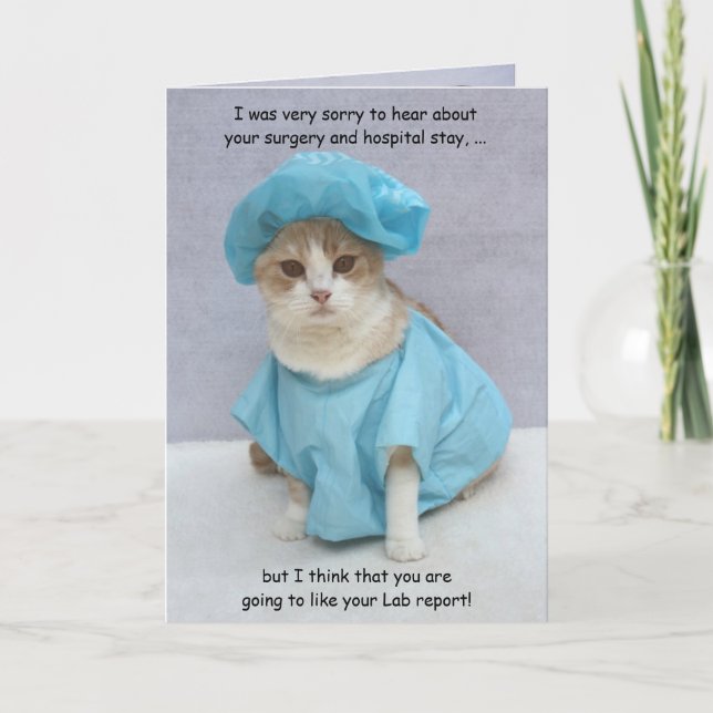 Funny Customizable Lab Report Get Well Card (Front)