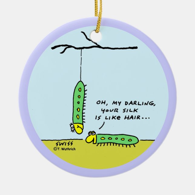 Funny Customized Caterpillar Love Xmas Tree Ceramic Tree Decoration (Front)