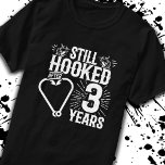 Funny Cute 3rd Anniversary Couples Married 3 Years T-Shirt<br><div class="desc">This fun 3rd wedding anniversary design is perfect for fishing couples that have been married for 3 years and are still hooked on each other & love to go fishing! Great for a 3rd wedding anniversary party to celebrate 3 years of marriage! Features "Still Hooked After 3 Years" wedding anniversary...</div>