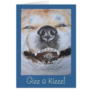 funny cute akita smiling dog