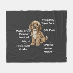 Funny Cute Anatomy of a Cockapoo Dog Lover Fleece Blanket