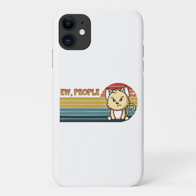 Funny Cute Angry Cat People Case-Mate iPhone Case (Back)