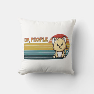 Funny Cute Angry Cat People Cushion