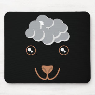Funny Cute Animal Face Sheep Costume Halloween Adu Mouse Pad