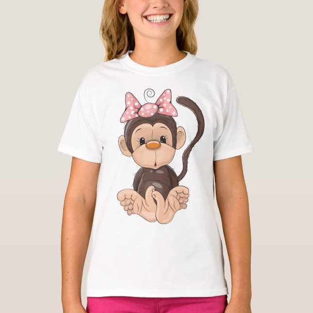 Funny cute animal t-shirt for kids monkey (Front)