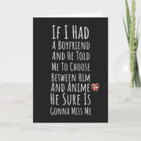 Funny Cute Anime Cards For Her Girls Women Humour