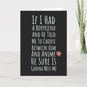 Funny Cute Anime Cards For Her Girls Women Humour