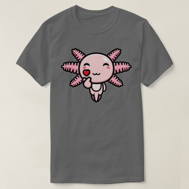 funny cute axolotl love T-Shirt (Design Front)