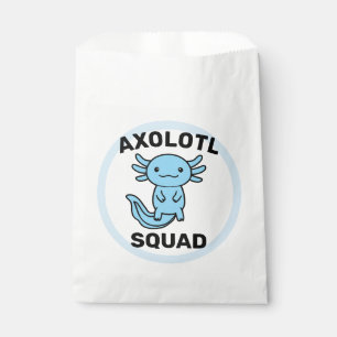 Funny cute Axolotl Squad custom editable blue Favour Bags