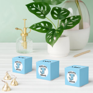 Funny cute Axolotl Squad custom editable blue Favour Box