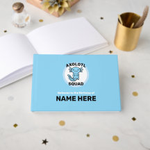 Funny cute Axolotl Squad custom editable blue