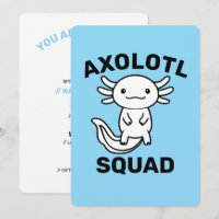 Funny cute Axolotl Squad custom editable blue